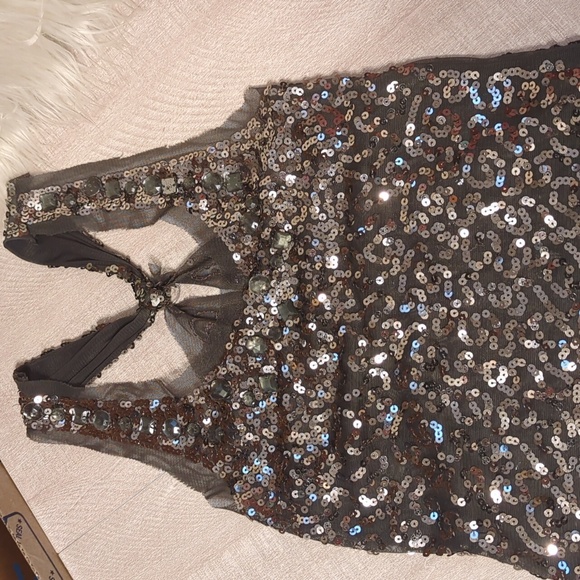 Wildcat Tops - Sequin racer back sheer top